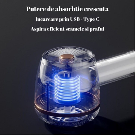 Aparat Pentru Curatat Scame, Par Si Praf, Flippy, Pentru Diferite Tipuri De Material, Cu Lame Din Otel Inoxidabil, Incarcare Prin USB Type-C, Cu Perie De Curatare, Cablu USB Si Stick Cu Lipici Incluse, Roz, 220 x 86 mm