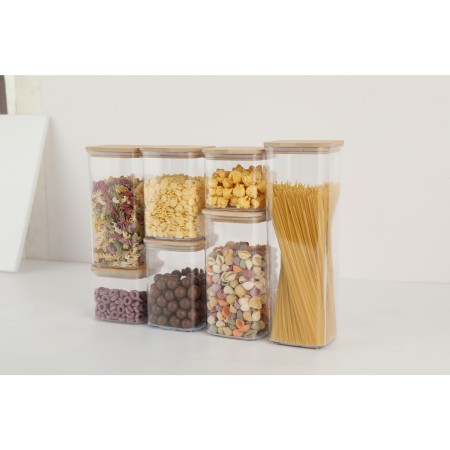 Set 7 Cutii depozitare pentru bucatarie, Flippy, 2x0.5 L, 2x0.8 L, 2x1.2 L, 1x1.9 L