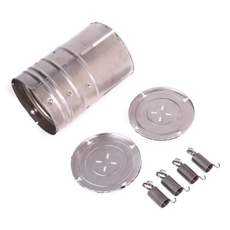 Presa din inox Flippy, pentru preparat sunca presata, cu capac, dimensiune reglabila in 3 trepte, 15 x 15 x 18 cm, argintiu