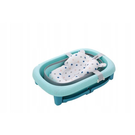 Cada Pliabila pentru Baie, Flippy, din PP+TPE, pentru Copii 0-6 Ani, cu Picioare, Suport de Sezut, Scurgere Etans, 80 x 52 x 42 cm, Albastru