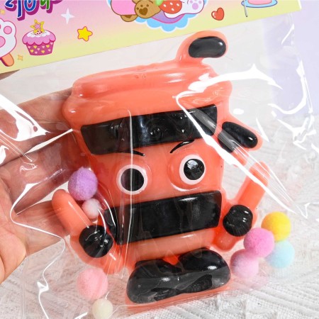 Jucarie Antistres Squishy, Flippy, Model Ninja, cu Revenire Lenta, din TPR, 12 x 11 x 3 cm, Multicolor