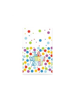 Set 10 Pungi de Cadou, Flippy, Colectia LA MULTI ANI, 16.5 x 25 cm, din Plastic, Multicolor