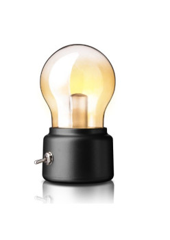 Lampa LED Decorativa sub forma de Bulb, Retro pentru interior, Negru/ Transparent, lumina Calda, Flippy