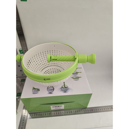 Strecuratoare multifunctionala rotativa, cu maner, material ABS, 22x12 cm, maner 18 cm, cu ventuza pentru prindere sigura, practic si usor de folosit, verde