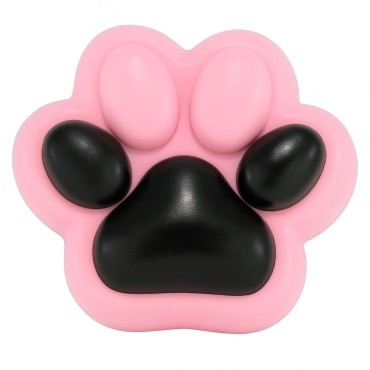 Jucarie Antistres Squishy, Flippy, cu Revenire Lenta, Labuta de Pisica Pufoasa, 8.5 x 7.5 cm, Ambalaj Transparent, Negru Roz
