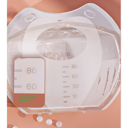 Colector lapte matern silicon alimentar, 80 ml, anti-debordare, confort mama, transparent