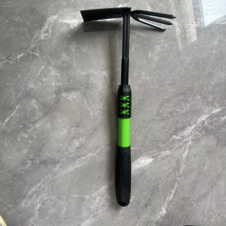 Set 4 Unelte de Grădină din PVC Carbon, 43x11 cm, Plantare și Îngrijire, Negru/Verde – Greblă, Săpăligă, 2 Lopeți