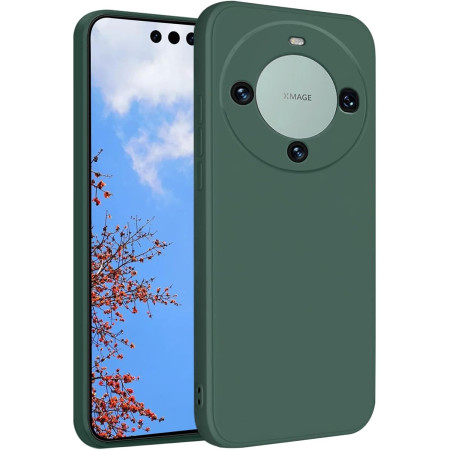 Husa de Protectie, Flippy, pentru Huawei Mate 60 Pro, Liquid Silicone, cu Microfibra pe Interior, Protectie Antisoc, Compatibil Incarcare Wireless, Verde