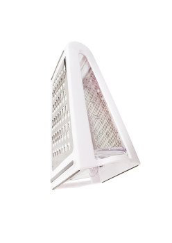 Razatoare de bucatarie cu cutie colectoare Flippy, doua tipuri de lame, carcasa inox si ABS, design practic, alb