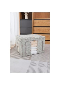 Cutie De Depozitare, Flippy, Pentru Haine, Lenjerie, Sosete Si Sutiene, Material Textil, 66L, Model Fluturasi, Gri