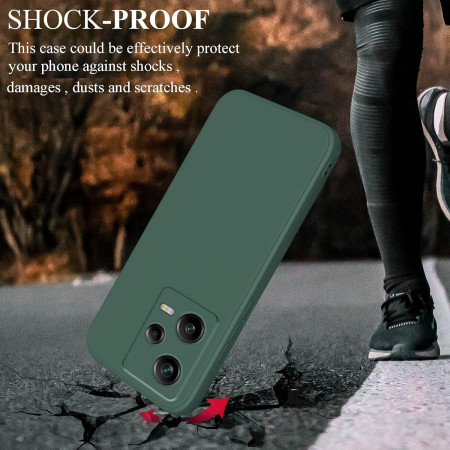 Husa de Protectie, Flippy, pentru Xiaomi Redmi Note 12 Pro 5G, Liquid Silicone, cu Microfibra pe Interior, Protectie Antisoc, Compatibil Incarcare Wireless, Verde