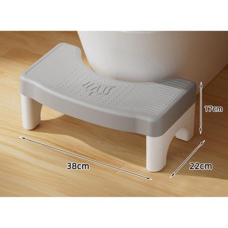 Scaunel WC, Flippy, Tratament Impotriva Hemoroizilor si Constipatiei, Scaun Inaltator WC Copii, Suport Picioare WC, Taburet Inaltator Pozitia Corecta Ghemuit Pe WC, Plastic Rezistent, 17x22x38 cm, Gri