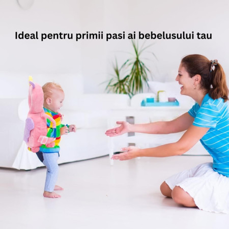 Pernă Rucsac BabyUnicorn, Protecție Moale pentru Cap, Tetieră Ergonomică, 33x6x19 cm, 180 g, Roz