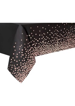 Fata de Masa, Flippy, din PEVA, Imprimeu Buline Roz, 137 x 274 cm, Impermeabila, Fara Pete, Curatare Rapida, Negru