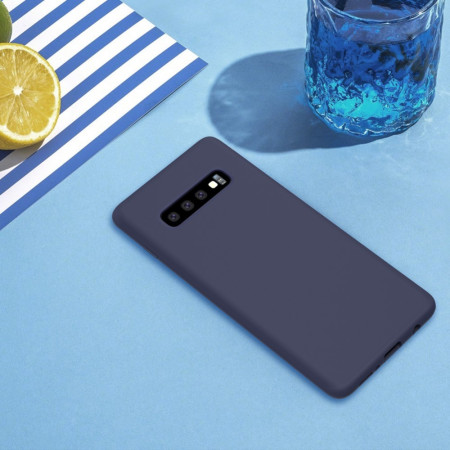 Husa protectie compatibila cu Samsung S10 Liquid Silicone Case Negru