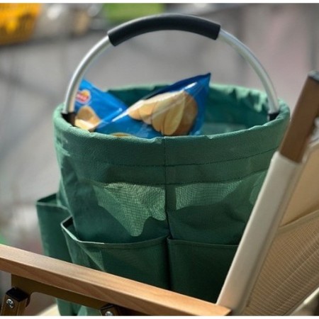 Coș de Picnic Flippy  Portabil  din Material Oxford, Negru, 28x28 cm