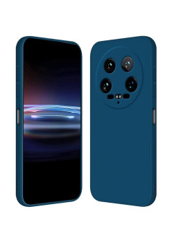 Husa de Protectie, Flippy, pentru Xiaomi 14 Ultra, Liquid Silicone, cu Microfibra pe Interior, Protectie Antisoc, Compatibil Incarcare Wireless, Albastru
