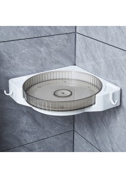 Suport de Depozitare pentru Baie, Flippy, Montare pe perete, Gri Alb, Rotund