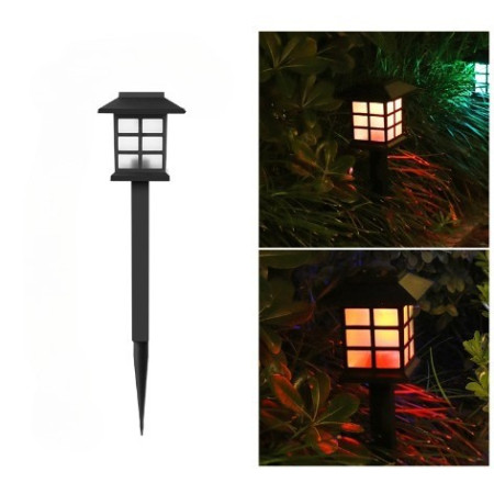 Lampă Solară LED pentru Grădină, Tip Felinar, Iluminare Decorativă, Roșu, IP65, 380 mm