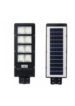 Lampa solara stradala Flippy, cu telecomanda, senzor de miscare si lumina, suport prindere, 180 LED-uri, IP65, ABS, 10AH, 200W, temperatura culoare 6500K, 59.5x23.8x6.8 cm, autonomie 10-12 ore, negru