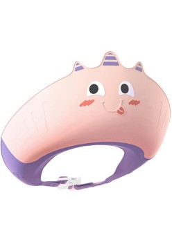 Casca de Dus, Flippy, Previne Scurgerea Apei si Samponului pe Fata, 0-12 Ani, Ajustabila, din TPE+PP, 20 x 23 cm, Model Unicorn, Roz/Mov