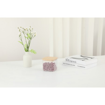 Cutie de Depozitare Alimente, Flippy, 0.5 L,  cu capac, 10x10x8 cm, transparenta-maro