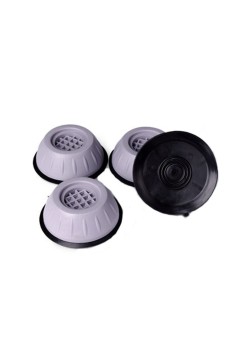 Set 4 Picioruse Antivibratii, Flippy, 9 cm, Gri, cu Ventuza Cauciuc, Instalare Rapida, pentru Masina de Spalat, Uscator sau Frigider