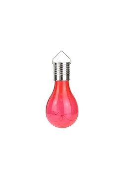 Lampa Solara LED Decorativa sub forma de Bulb, pentru exterior, suspendata, IP65, Ultron Rosu, Flippy