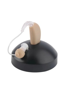 Aparat Auditiv BTE Reincarcabil, Flippy, JZ-1088F, Aparat Auditiv Auxiliar cu Statie de Incarcare, In EAR, Amplificator de Sunet, din ABS Silicon, Bej