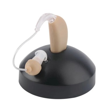 Aparat Auditiv BTE Reincarcabil, Flippy, JZ-1088F, Aparat Auditiv Auxiliar cu Statie de Incarcare, In EAR, Amplificator de Sunet, din ABS Silicon, Bej