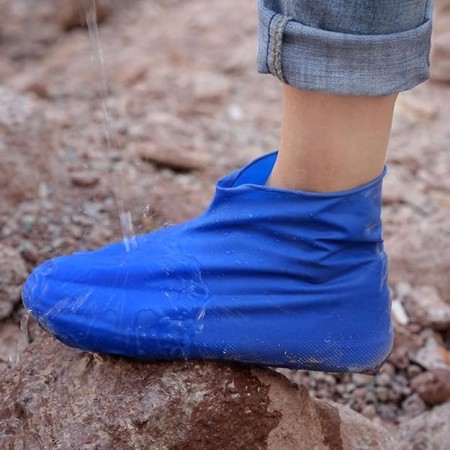Husa Incaltaminte, Flippy, Impermeabila, Antiderapanta, din Latex, 13 x 13 x 2 cm, Marime M 34-40 cm, Albastru