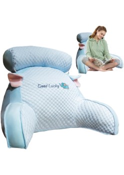 Pernă CozyBack, Suport Lombar și Spătar pentru Pat, Material Moale din Plus, Model Elefant, 60x40 cm, Albastru