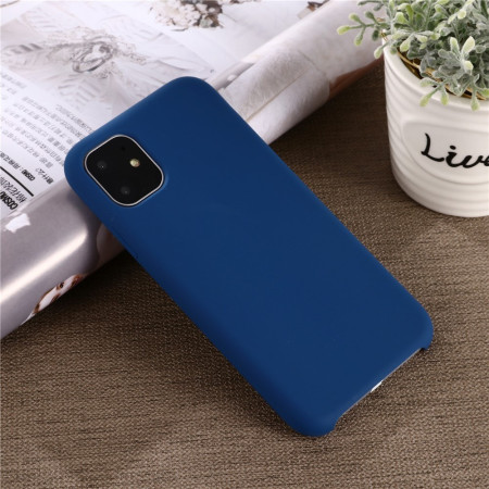 Husa protectie compatibila cu Apple iPhone 11 Pro Max Liquid Silicone Case Albastru inchis