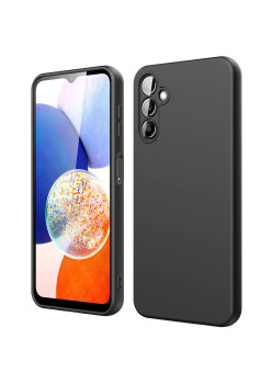 Husa de Protectie, Flippy, pentru Samsung Galaxy A15, Liquid Silicone, cu Microfibra pe Interior, Protectie Antisoc, Compatibil Incarcare Wireless, Negru