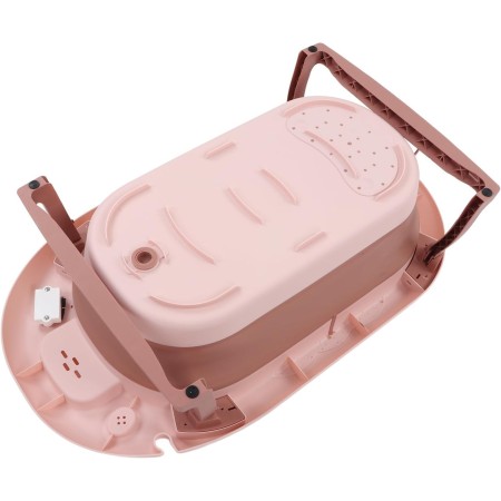 Cada Baie Pliabila pentru Copii 0-6 Ani – Roz, Cu Termometru, Perna Suport, Model Balena, 81.5 x 49 x 21.5 cm