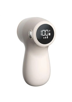 Aparat Electric de Curatat Scame 2in1, Flippy, Indepartare Scame si Aspirare, 15 x 8.5 cm, din ABS si Otel Inoxidabil, Incarcare USB Tip C, Bej