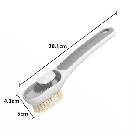 Perie Multifunctionala cu Recipient Lichid, Flippy, Maner Lung, 20.1x 4.3 x 5 cm, Gri