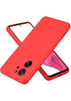 Husa de Protectie, Flippy, pentru Xiaomi Redmi 13T, Liquid Silicone, cu Microfibra pe Interior, Protectie Antisoc, Compatibil Incarcare Wireless, Rosu
