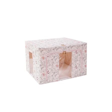 Cutie De Depozitare, Flippy, Pentru Haine, Lenjerie, Sosete Si Sutiene, Material Textil, 66L, Model Fluturasi, Gri