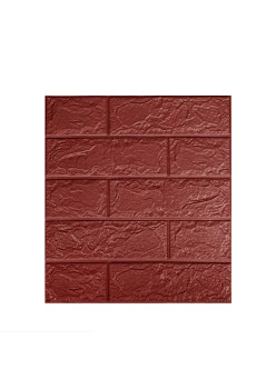 Set 10 Placi Tapet 3D, Flippy, 35 x 38 cm, Grosime 3 mm, din Polietilena, Model Caramida, Suprafata acoperita 1.33 mp, Maro