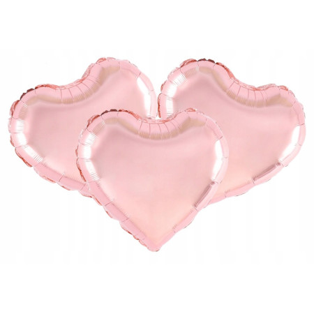 Balon din Folie Metalizata, Flippy, Figurina Inimioara, Model Simplu, Tematica Iubire, 40 cm, Ambalaj Individual, Pai Inclus, Umflare cu Aer sau Heliu, Rose