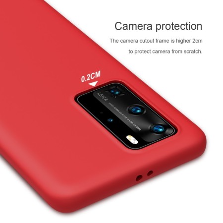 Husa protectie compatibila cu Huawei P40 Pro Liquid Silicone Case Rosu