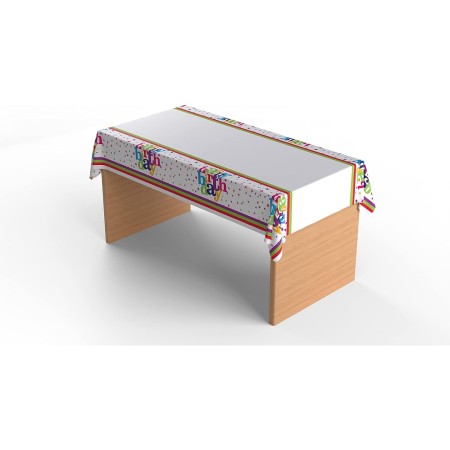 Fata de Masa Dreptunghiulara, Flippy, Colectia Happy Birthday, 180 x 108 cm, din Plastic PE, Impermeabila, Multicolor