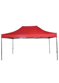 Cort Pavilion Pliabil 3x4.5m Roșu, Cadru Metalic, Prelată Impermeabilă, pentru Curte, Grădină, Evenimente