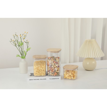 Container Borcan pentru Alimente, Flippy, din Plastic, 10 x 10 x 19 cm, 1.2l, Transparent