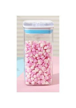 Cutie depozitare Alimente, Flippy, PET+ABS+Silicon, 10x10x20.5 cm, 370 g, 1.2L, Transparent alb