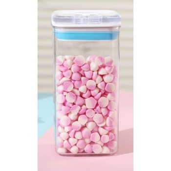 Cutie depozitare Alimente, Flippy, PET+ABS+Silicon, 10x10x20.5 cm, 370 g, 1.2L, Transparent alb