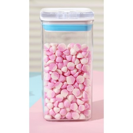 Cutie depozitare Alimente, Flippy, PET+ABS+Silicon, 10x10x20.5 cm, 370 g, 1.2L, Transparent alb