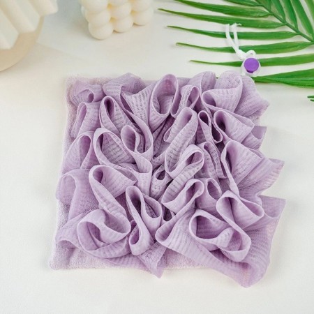 Prosop de Baie, Flippy, 2in1, cu Burete din Plasa, 17 x 17 cm, Mov