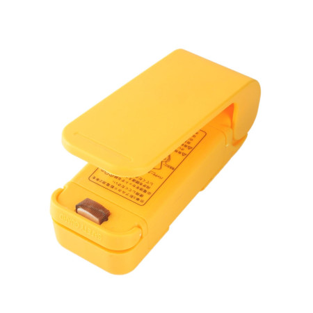 Mini Aparat de Sigilat Pungi, Etanșare Termică, Portabil cu Spate Magnetic, Alimentare pe Baterii, 9.7x3 cm, Galben